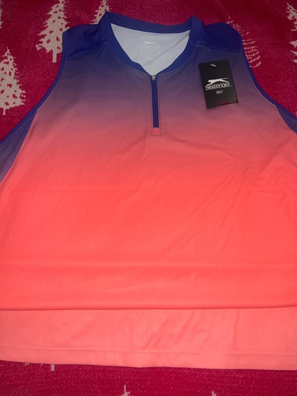 NWT Slazenger Sunset Ombré Sleeveless Golf Polo 2XL